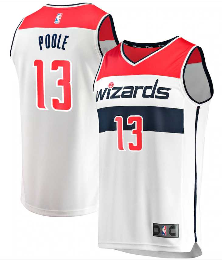 Men%27s Washington Wizards #13 Jordan Poole White Icon Edition Stitched Jersey Dzhi